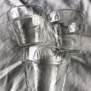 Lot of 3 Vintage McDonalds Glass Ice Cream Sundae Cups